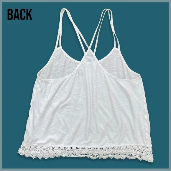 American Eagle White Racerback Tank Top - Picture 2 of 7
